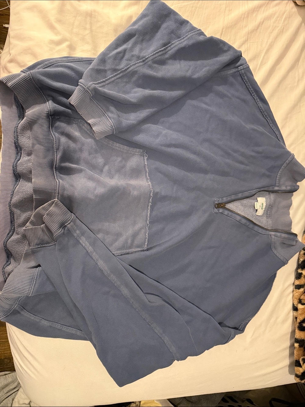 aerie Light Blue Zip-Up Pullover